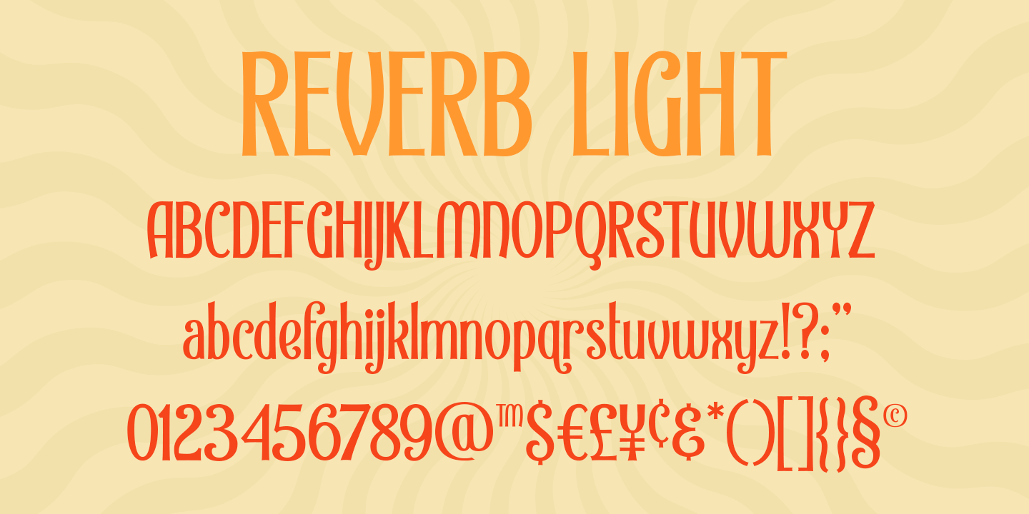 Przykład czcionki Reverb Light